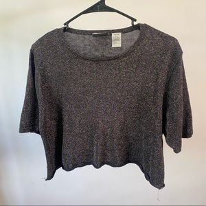 Vintage black sparkly crop top